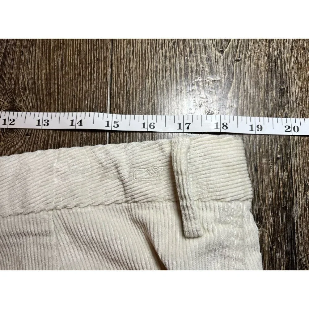 Vineyard Vines NWT High Waist Wide Leg Corduroy Pants in Stone Size 33